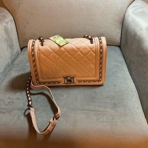NWT Badgley Mischka crossbody bag with frame&chain cover flap,  Chanel Vibes